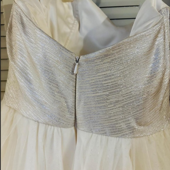 Alvina Valenta Silver Ivory Tulle Wedding Dress Size 10 Sample $3,100 Original - Picture 7 of 12